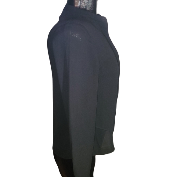 Mexx Black Button Front Semi Sheer Blouse 4 - Picture 3 of 6